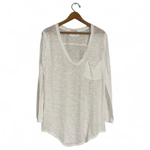We The Free Betty Long Sleeve V Neck Pocket Tee‎ Shirt Women's Small Slub Knit thumbnail 3