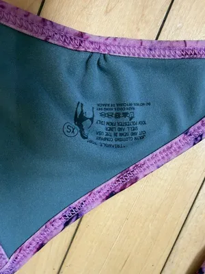 JOLYN Triangle Top Bikini Swimsuit Swim Purple Tie Dye Batik Print Size XS thumbnail 6
