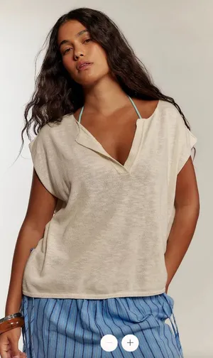 NWOT Free People Beach Marina Del Sol Sweater Top thumbnail 1