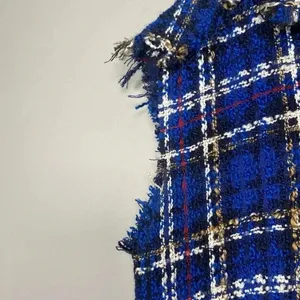 Zara Tweed Textured Mini Dress Size‎ S Small Raw Edge Oversized Check Button Up thumbnail 7