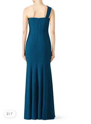 LM Collection One Shoulder Gown Blue Size 2 thumbnail 3