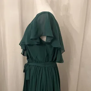 NWT JJ's House Chiffon Bridesmaid Dress Cascading Ruffles Sz 6 Dark Green 206476 thumbnail 7