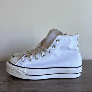 Converse Chuck Taylor All Star Hi Lift White Platform Shoe Size 10 #B1447 thumbnail 6