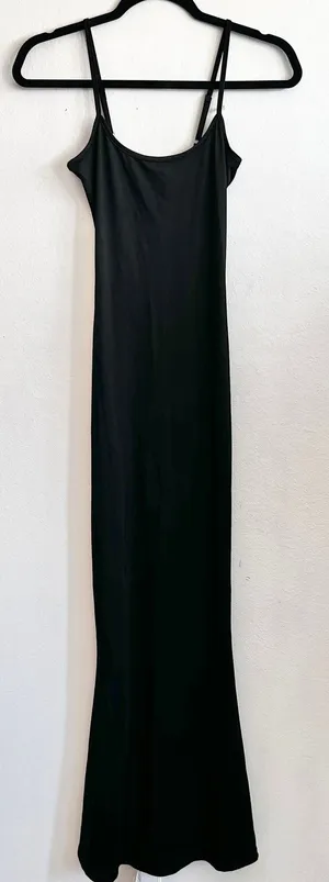 Black Maxi Dress,‎ Y2K 2000s Retro Indie Boho Soft Girl Gothic XS thumbnail 1
