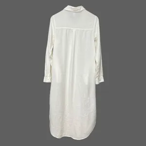 Old Navy Linen Blend Shirt Dress White Women Small Tall Long Sleeve Minimalist thumbnail 3
