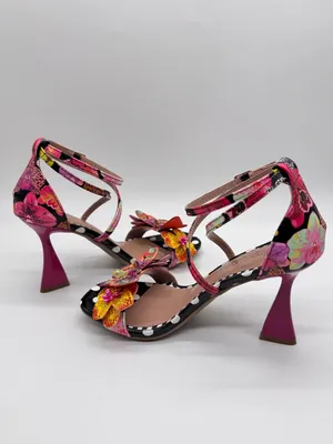 Betsey Johnson Camile Sandals 3D Butterfly Floral Ankle Strap Polka Dot Heel 5.5 thumbnail 14