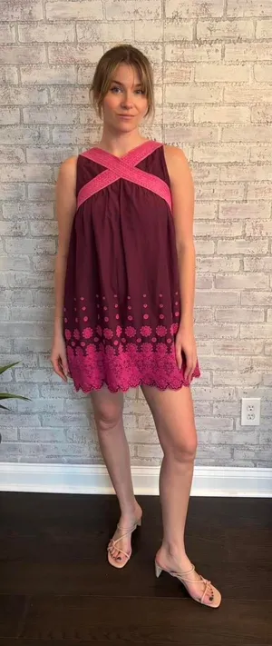 Vintage Odd Molly Purple and Pink Mini Dress thumbnail 1
