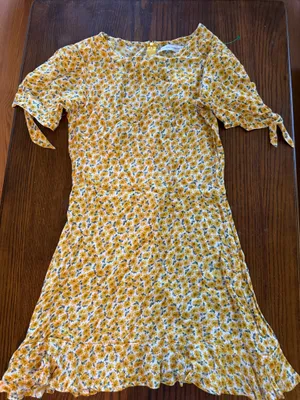 NWT Faithfull the Brand Florence Yellow Floral Mini Dress US 4 thumbnail 2