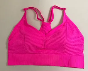 PINK Victoria's Secret NWT Seamless Ribbed Bralette Crop Top Hot Barbie Pink Size L thumbnail 1
