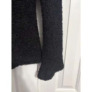 High‎ Maintenance Sweater Popcorn Knit Black Collared Fuzzy V-Neck Y2K Small thumbnail 2