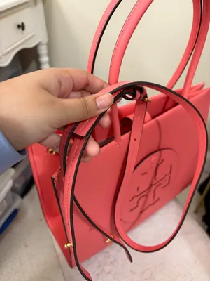 NWT Tory Burch Ella Small Tote in Coral Crush thumbnail 9