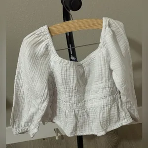 Old Navy White Textured Blouse thumbnail 5