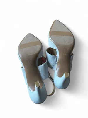 Naturalizer Eleana Slingback Heels Gray Pointed Toe Minimalist Preppy Pumps 7 US thumbnail 3