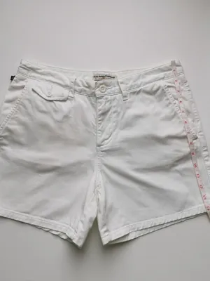 Vintage Polo Jeans Ralph Lauren White Cotton Twill Shorts Size 6 Y2K thumbnail 9