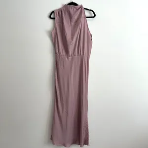 PrettyGarden High Neck Sleeveless Maxi Dress Women's Medium Purple Satin New thumbnail 2