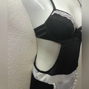 Rampage Intimates Sexy Elegant Maid Cosplay Black & White Lace Lingerie L thumbnail 7