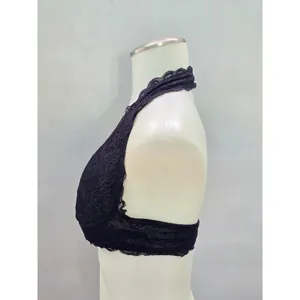Free Press Black Whimsy Romantic Boudoir Bridal Cottage Lingerie Lace Bralette L thumbnail 3