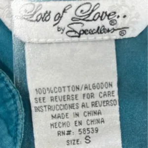 Lots of Love by Speechless Small Blue Cotton Dress/Top Short Sleeve Turquoise thumbnail 5