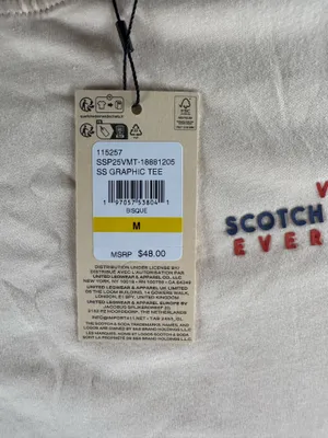 NWT Scotch & Soda Amsterdam Graphic Tee Vacay Everyday Bisque Size M thumbnail 4