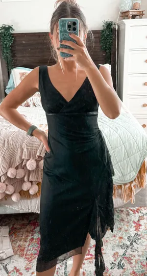 Ruby Rox Black Midi Dress thumbnail 2