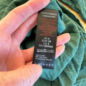 Topshop - Fallen Long Sleeve Jacquard Midi Dress in Green thumbnail 5