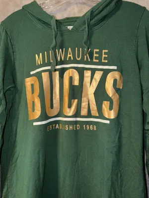 New Era Milwaukee Bucks Women's Green Established Pullover Hoodie Sweatshirt thumbnail 3