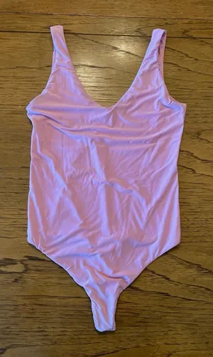 SMOOTHEZ by Aerie Women's Pink One Piece Bodysuit Solid Stretch, Size M thumbnail 1