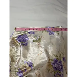 Secret Treasures Y2K Satin Floral Lace Cami Ivory Purple Bow Sleep Top Medium thumbnail 9