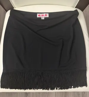 Black Fringe Hem Mini Skirt thumbnail 7