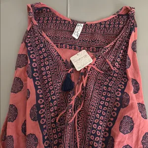NWT Intimately Free People Soul of the‎ Sun Relaxed Bodysuit Peach Navy XS thumbnail 2