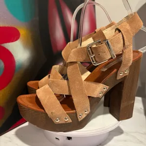 INC International Concepts Camira Suede Studded Platform Block Heel Sandals thumbnail 2