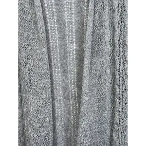 Abercrombie & Fitch Gray Open Knit Logo Long Sleeve Cardigan Sweater Top Size XL thumbnail 6