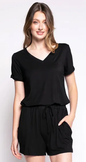 Pink Martini Black Romper thumbnail 1