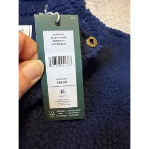 Alpine Design Womens S Vintage Blue 1/4 Snap Sherpa Pullover‎ Fleece Jacket NWT thumbnail 5