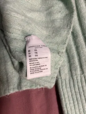 American Eagle Outfitters Mint Cropped Ribbed Crewneck Sweater Size XXL thumbnail 5