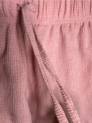 Kikit Pink Seersucker Pajama Lounge Sleep‎ Shorts Drawstring Piped Trim thumbnail 3