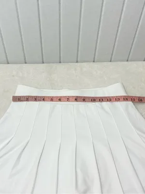 INDERO‎ White Pleated Tennis Skirt- Skort Size L thumbnail 5