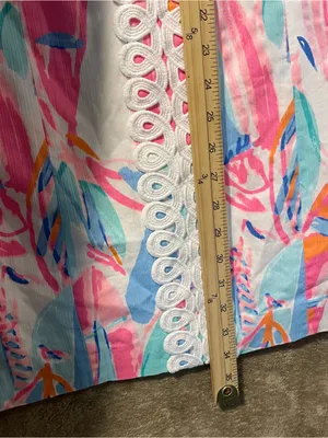 Lilly Pulitzer Dress Womens 6 Lynn Shift Dress Multi Out To Sea Lace Preppy Line thumbnail 9