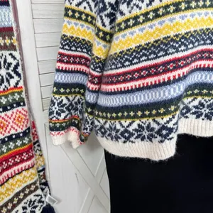 Old Navy Fair Isle Chunky Knit Sweater & Scarf White Multicolor‎ XXL thumbnail 9