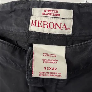 Merona Men's Black Chino Pants 33x32 Slim Straight Stretch Cotton Casual Work thumbnail 4