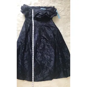 ANTONIO‎ MELANI Strapless Cocktail Dress Size 4 Navy Blue Midi Embroidered New thumbnail 14