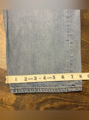 American Eagle Baggy Jeans Women’s 8 Distressed High Rise Light Blue Denim thumbnail 2