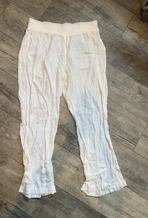 Old Navy Women's White Extra Large Bathing Suit Cover Up Pants Light 100% Cotton thumbnail 1