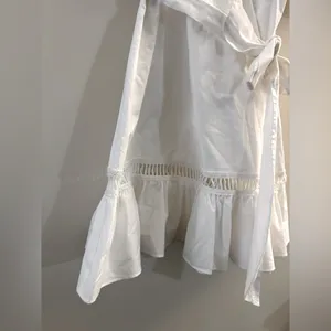 Amanda Uprichard Eyelet Belted White Mini Dress Size Small thumbnail 2