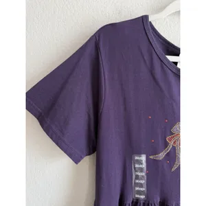 Vtg Cactus Bay By‎ Lynee Dress Women's XL Purple Red Hat Society Maxi USA NEW thumbnail 8