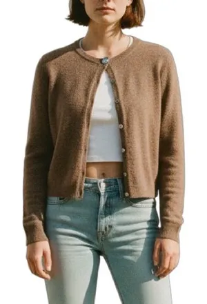 Ken-G Wool Blend Cardigan Size XS (tagged M) Y2K Tan Brown thumbnail 1