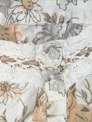 la cera Peach Floral Tiered Cream Nightgown thumbnail 6