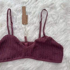 Skims Sheer Knit Bralette Beet Size Large thumbnail 4