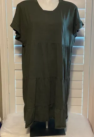 Olive Green Midi Dress Size XL thumbnail 1