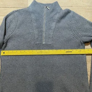 Soft‎ Surroundings Tunic Sweater Women's XL Blue 1/4 Zip Cable Knit thumbnail 2